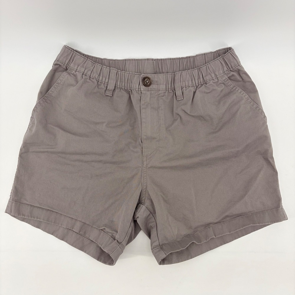 Chubbies Shorts Mens Medium Gray Taupe Elastic Waist Casual Cotton 5"Inseam